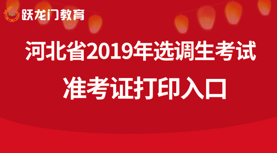 河北省2019年選調(diào)生選拔考試筆試準考證